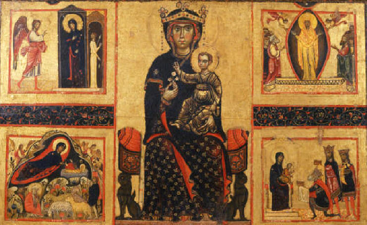 Madonna in trono di Margarito D'Arezzo con storie della vita, Santuario di Santa Maria delle Vertighe a Monte Sansavino